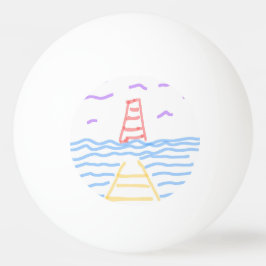 De rode vuurtoren en de Pier Ping Pong Ball