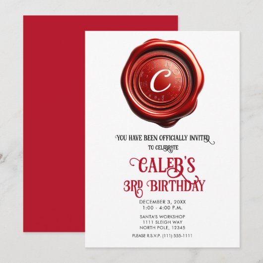 De rode waszegel van de kerstman Noordpool Kerstva Kaart (Voorkant / Achterkant)