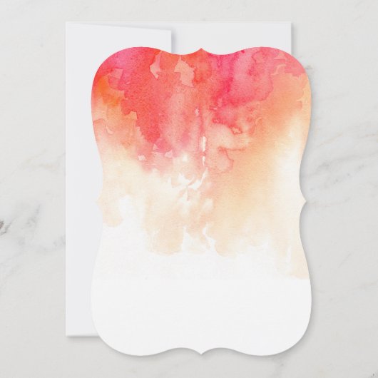 De rode waterverf bewaart de datum. Peach bruiloft Save The Date (Achterkant)