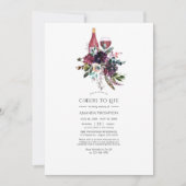 De Rode Wijn van Burgundy Plum Tasting Celebration Kaart (Voorkant)