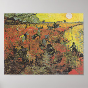 De rode wijnbouw van Van Gogh - Poster