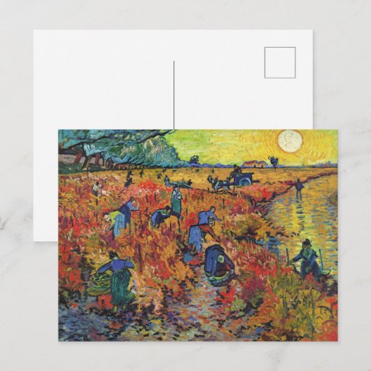 De rode wijngaard door Van Gogh Briefkaart (Voorkant / Achterkant)