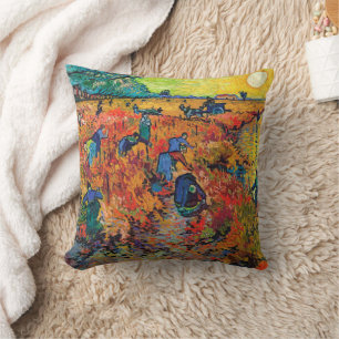 De rode wijngaard door Van Gogh Kussen
