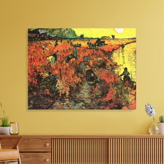 De rode wijngaard door Vincent van Gogh Canvas Afdruk (Insitu (Woonkamer))