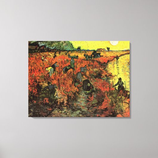 De rode wijngaard door Vincent van Gogh Canvas Afdruk (Voorkant)