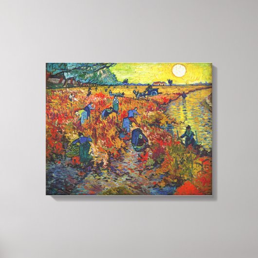 De rode wijngaard van Vincent van Gogh (1888) Canvas Afdruk (Voorkant)