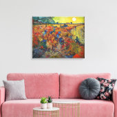 De rode wijngaard van Vincent van Gogh (1888) Canvas Afdruk (Insitu (Woonkamer))