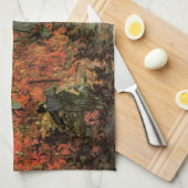 De rode wijngaard van Vincent van Gogh Theedoek (Quarter Fold)