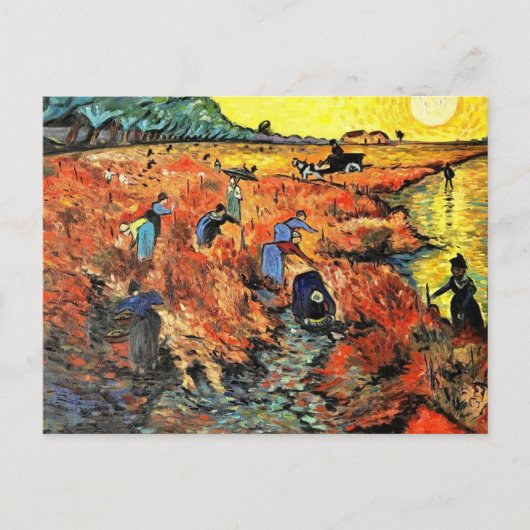 De rode wijngaard Vincent van Gogh Briefkaart (Voorkant)