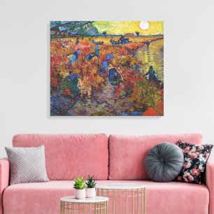 De Rode Wijngaard Vincent van Gogh Canvas Afdruk