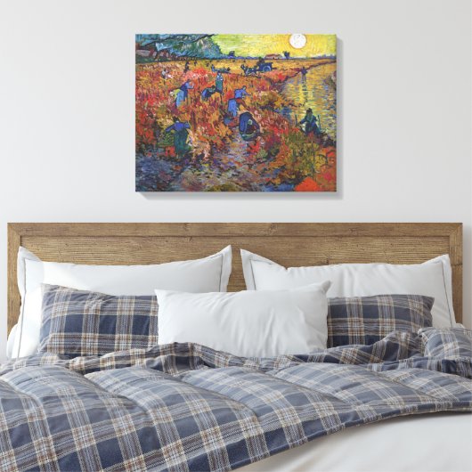 De rode wijngaard | Vincent van Gogh | Canvas Afdruk (Insitu (Slaapkamer))