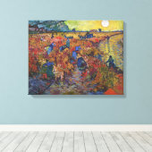 De rode wijngaard | Vincent van Gogh | Canvas Afdruk (Insitu (Houten vloer))