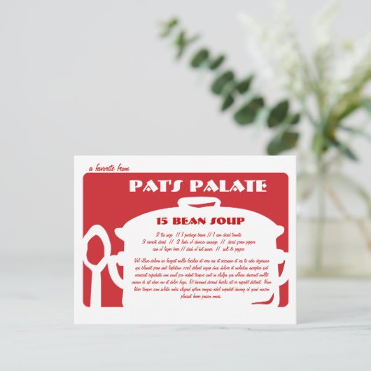 De rode & Witte Aan te passen Pot van de Soep van Briefkaart (Staand voorkant)