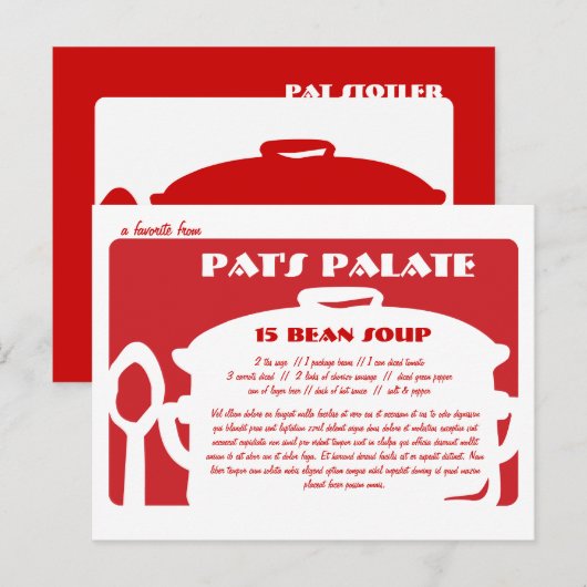 De rode & Witte Aan te passen Pot van de Soep van Briefkaart (Voorkant / Achterkant)