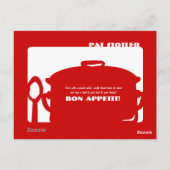 De rode & Witte Aan te passen Pot van de Soep van Briefkaart (Achterkant)