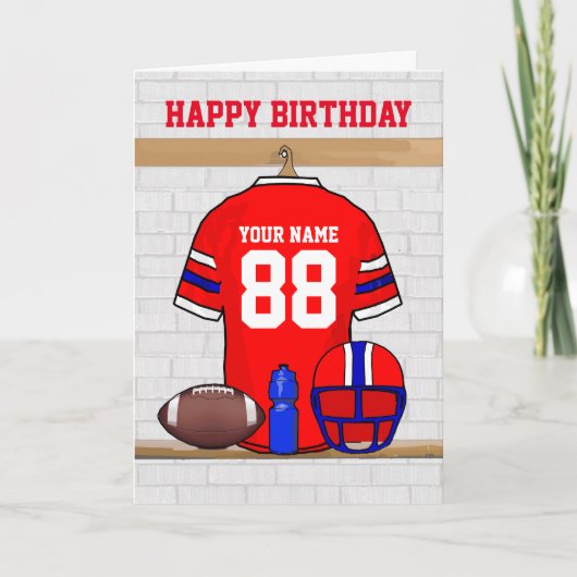 De rode Witte Blauwe Gelukkige Verjaardag van Kaart (Voorkant)