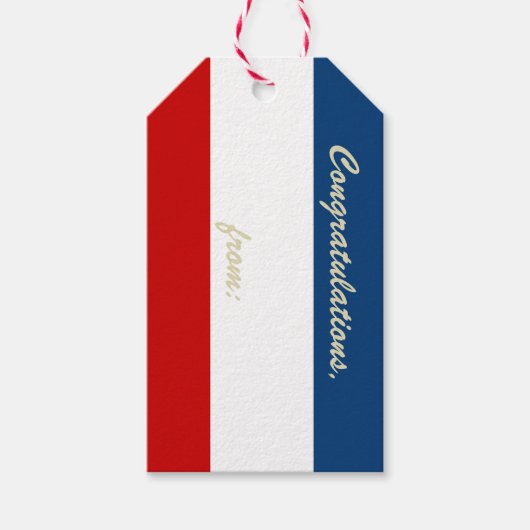 De rode witte en blauwe cadeau Labels Cadeaulabel (Voorkant)