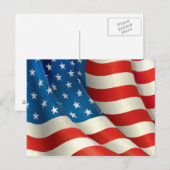 De rode Witte en Blauwe Golvende Vlag van de V.S. Briefkaart (Voorkant / Achterkant)