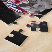 De rode, witte en blauwe honden legpuzzel (Zijkant)