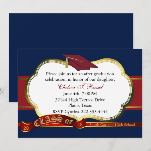 De Rode, Witte, en Blauwe Uitnodiging van de Parti (Voorkant / Achterkant)