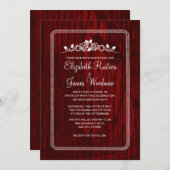 De rode & Witte Uitnodigingen van het Huwelijk van (Voorkant / Achterkant)