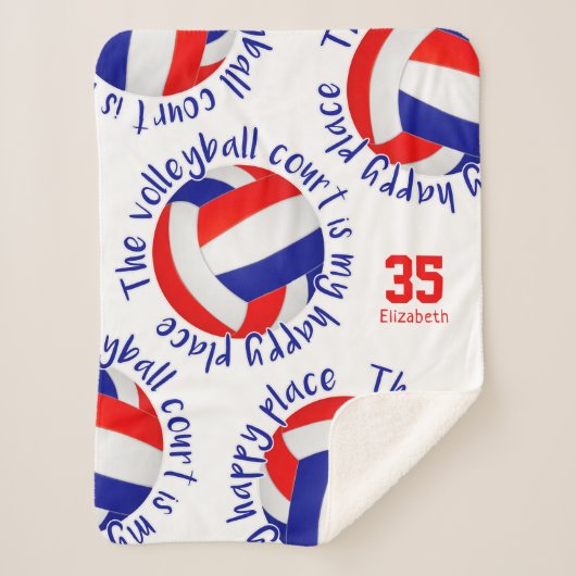 de rode witte volleybalrechtbank is blij sherpa deken (Voorkant)