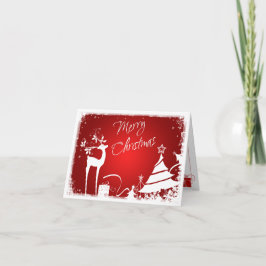 De rode, Witte Vrolijke Kerstbomen & Kaart van de