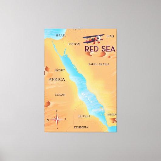De Rode Zee Reisgids Canvas Afdruk (Voorkant)