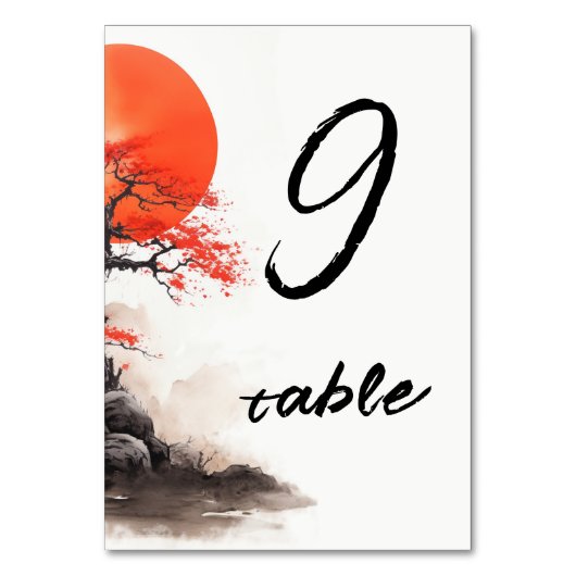 De rode zon en de oude sakura kaart (Achterkant)