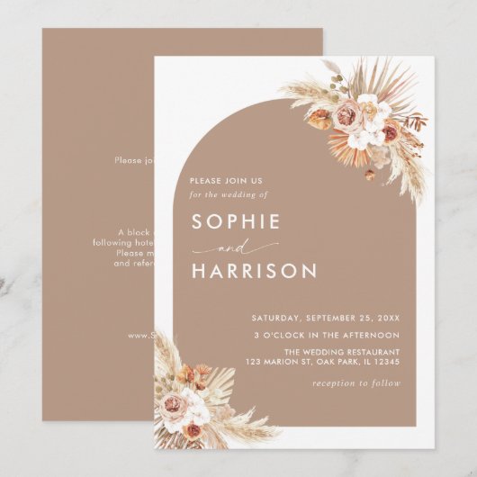 de rode zonnepannen zijn overal in één bruiloft kaart (Voorkant / Achterkant)