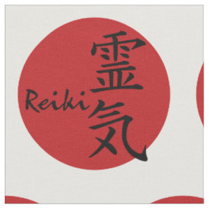 De rode zwarte van het symbool/van het Teken REIKI Stof