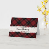 De rode Zwarte Witte Diagonaal van de Plaid Kaart (Gele Bloem)