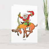 De Rodeo van Kerstmis van de kerstman Feestdagen Kaart (Achterkant)