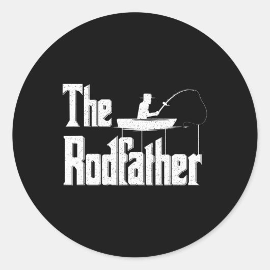 De Rodfather Funny Vist papa Gift Ronde Sticker (Voorkant)