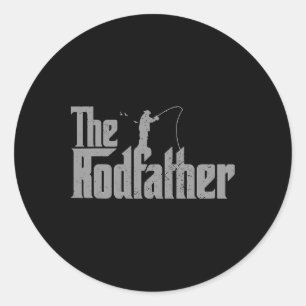 De Rodfather Grappige Visliefhebber Hengel Vis Vad Ronde Sticker