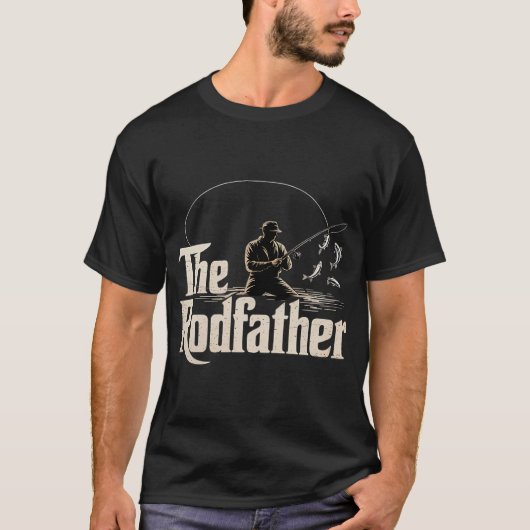 De Rodfather Grappige Visliefhebber Hengel Visser T-shirt (Voorkant)