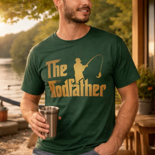 De Rodfather Grappige Visparodie Design voor Papa T-shirt