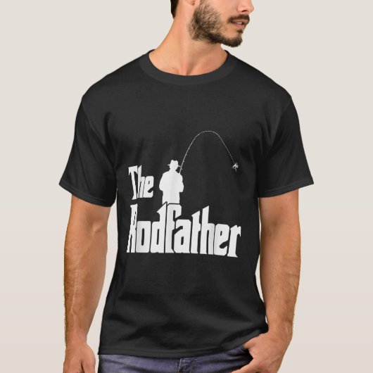 De Rodfather Grappige Visser T Shirt Zee, Fly Fis (Voorkant)