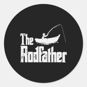 De Rodfather Leuke Visserij Vaderdag Film Pun Pa Ronde Sticker