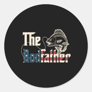 De Rodfather Retro Groovy Visliefhebber Vaders D Ronde Sticker