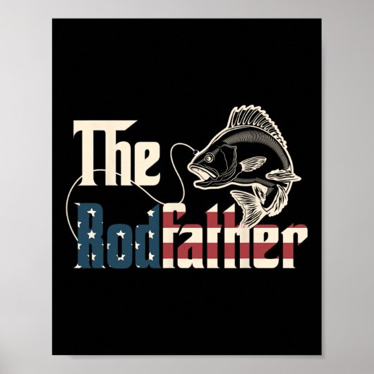 De Rodfather Retro Groovy Vist geliefde vaders D Poster (Voorkant)