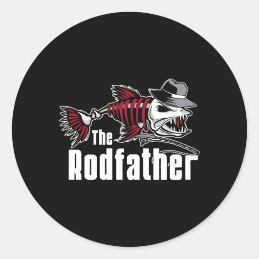 De Rodfather Vist Ronde Sticker (Voorkant)