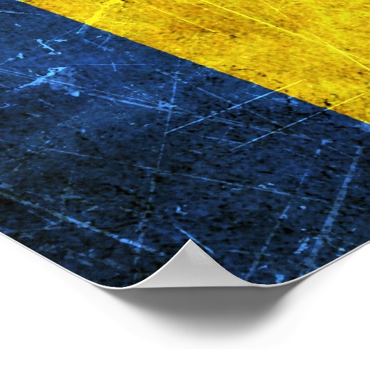 De  Roemeense vlag Scratched and Worn Poster (Hoek)