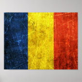 De  Roemeense vlag Scratched and Worn Poster (Voorkant)