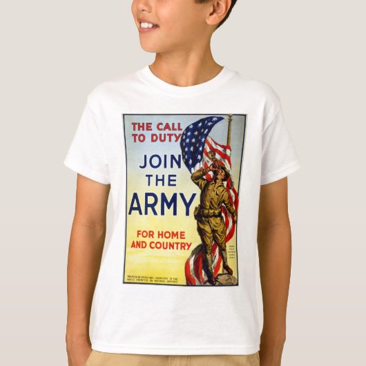 De roep om dienst - Doe mee met het WWI-Poster van T-shirt (Voorkant)