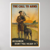 De roep om wapens, de Ierse wereldoorlog Poster (Voorkant)