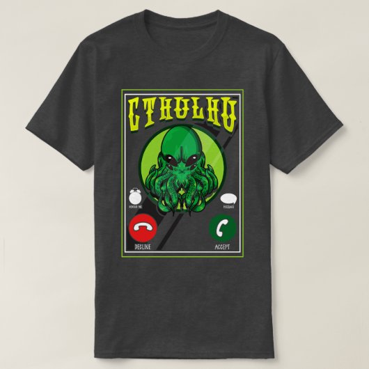 De roep van Cthulhu fictieve donker occulte monste T-shirt (Design voorkant)