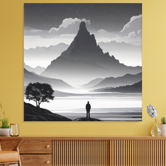 De roep van de berg canvas afdruk (Insitu (Woonkamer))