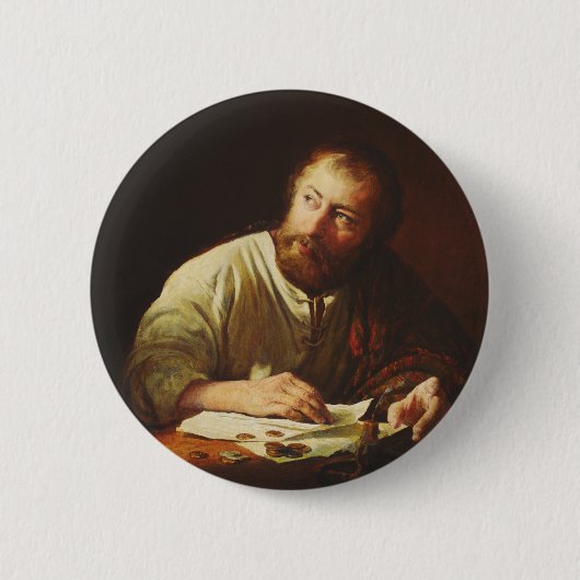 De Roeping van de apostel Mattheus Ronde Button 5,7 Cm (Voorkant)