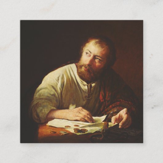 De Roeping van de apostel Mattheus Vierkante Visitekaartje (Voorkant)
